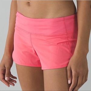 Neon Pink Lululemon Speed Shorts Sz 4